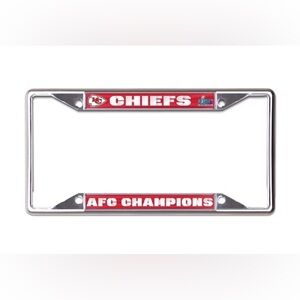 NEW-NFL KCChiefs WinCraft 2022 AFC Champions Laser-Cut Metal License Plate Frame